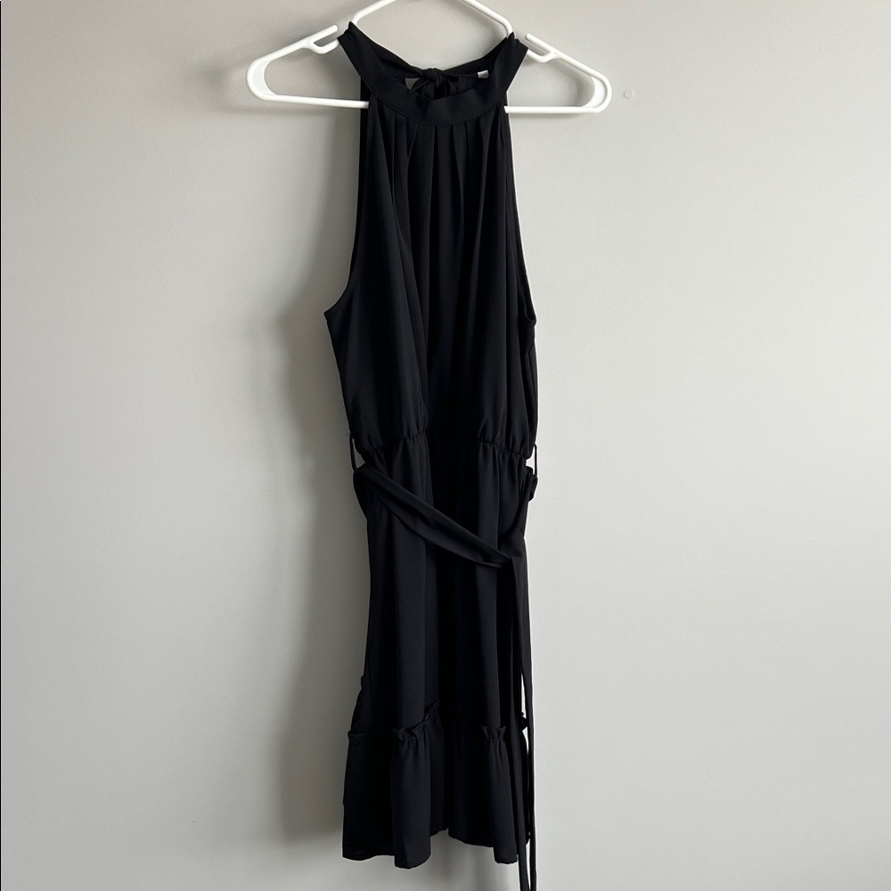 Elegant Black Halter Dress